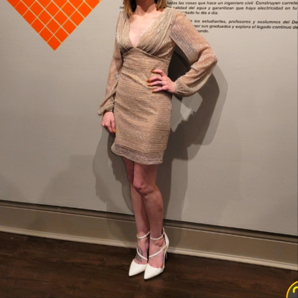 Jump Apparel Gold Cocktail Dress